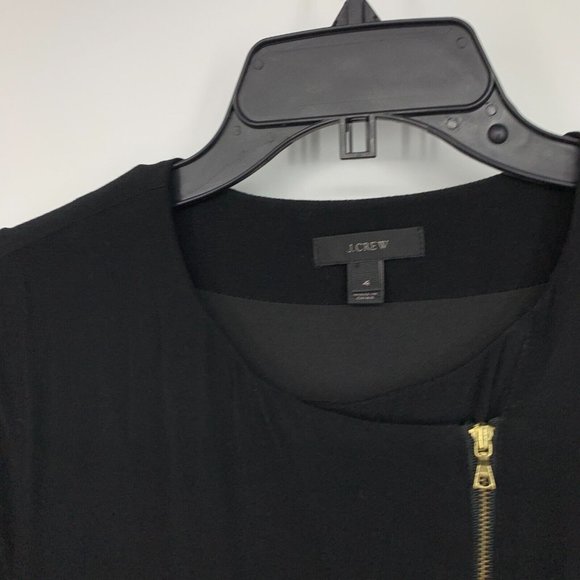 J.Crew Jumpsuit Black Asymmetrical Zip Sleeveless Crepe Jogger - Picture 6 of 14